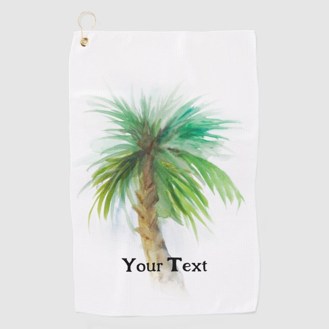 Personalisierte Palmbaume Golfhandtuch (Vorderseite)