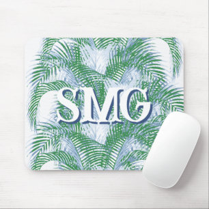 Personalisierte Palmwedel in Schiefer und Grün Mousepad