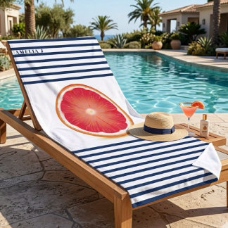 Personalisierte Pampelmusenscheibe Navy Blau Gestr Strandtuch