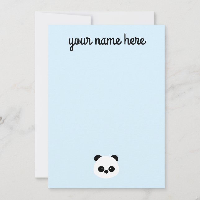 Personalisierte Panda-Notecards für Kinder Einladung (Vorderseite)