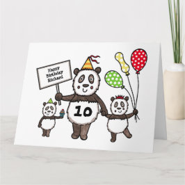 Personalisierte Panda Party Kid's Birthday Card Karte
