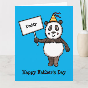Personalisierte Panda-Party-Vatertagskarte Karte