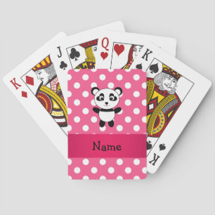 Personalisierte Panda-Pink-Pollenköpfe Spielkarten