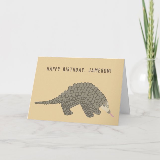 Personalisierte Pangolin-Geburtstagskarte Karte (Vorderseite)