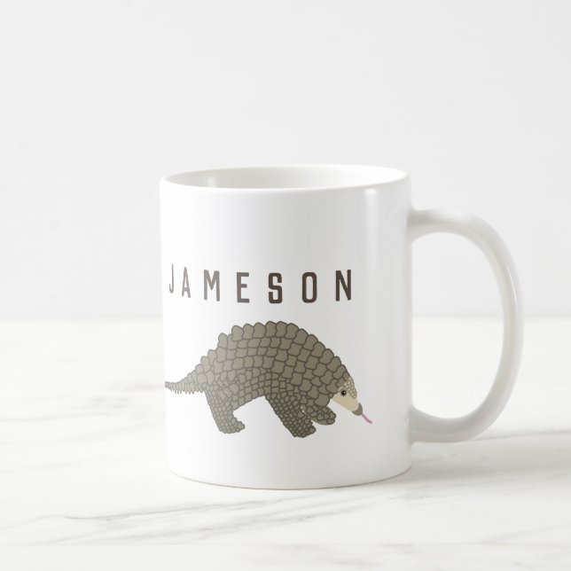 Personalisierte Pangolin-Kaffee-Tasse Kaffeetasse (Rechts)