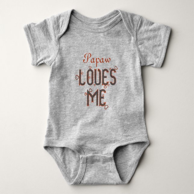 PERSONALISIERTE Papaw-LIEBEN ME Baby Strampler (Vorderseite)