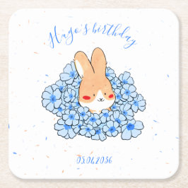 Personalisierte Papierserviette Hase Rechteckiger Pappuntersetzer