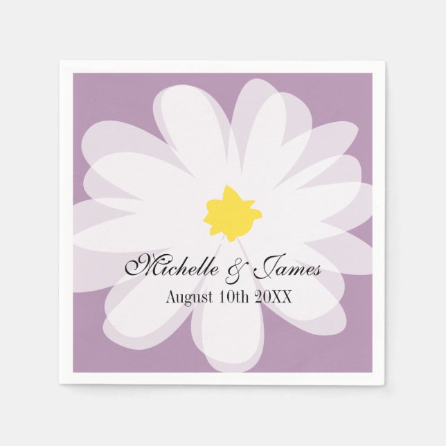 Personalisierte Papierservietten mit Blume (Vorderseite)