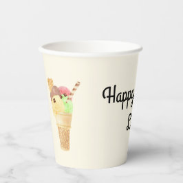 Personalisierte Papiersorten aus Eiscreme-Party Pappbecher