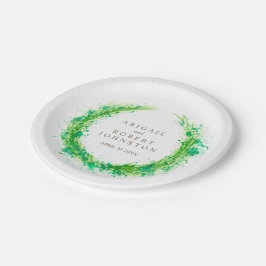 Personalisierte Papiertafel für Hochzeitswasserkra Pappteller