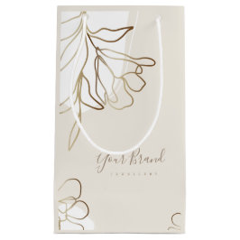 Personalisierte Papiertasche Elegantes Blumendesig Kleine Geschenktüte