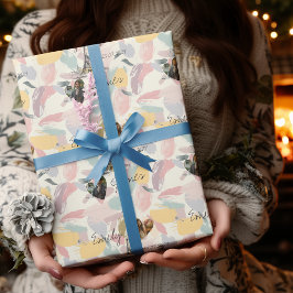 Personalisierte Pariser Romantik mit Fotos und Nam Geschenkpapier