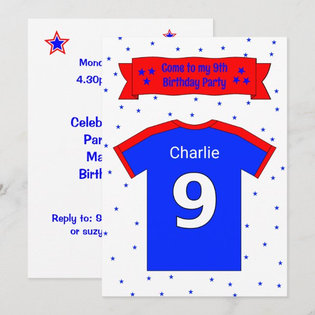 personalisierte Party Einladung 9. (Vorne/Hinten)