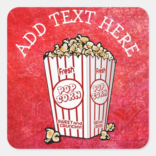 PERSONALISIERTE Party Popcorn Stickers (Vorderseite)