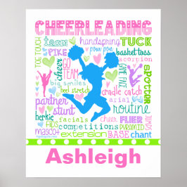 Personalisierte Pastel Cheerleading Words Typograf Poster