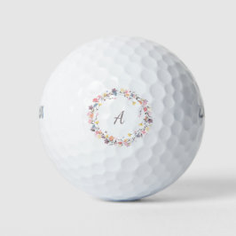 Personalisierte Pastel Floral Wreath Monogram Golfball