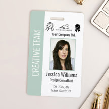 Personalisierte Pastel Green ID für Firmenmitarbei