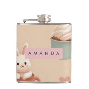 Personalisierte Pastel Macarons & Almond Muster Flachmann