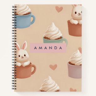 Personalisierte Pastel Macarons & Almond Muster Notizbuch