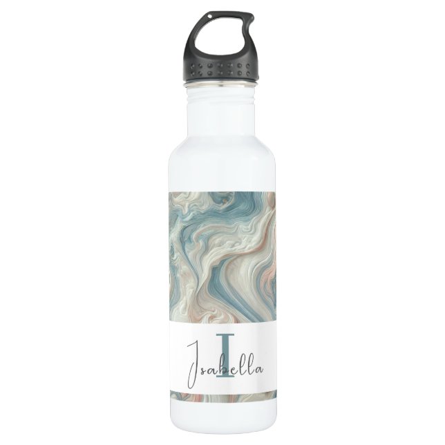 Personalisierte Pastel Marmorflasche Edelstahlflasche (Vorderseite)