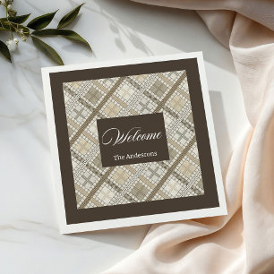 Personalisierte Pastel Napkins Chic Neutral Geomet Serviette