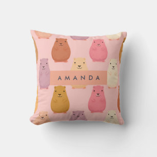 Personalisierte Pastel Niedlich Capybara Muster Kissen