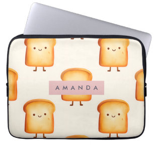 Personalisierte Pastel Niedlich Lächeln Toast Must Laptopschutzhülle