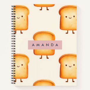 Personalisierte Pastel Niedlich Lächeln Toast Must Notizbuch