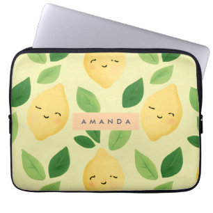 Personalisierte Pastel Niedlich Lemon Muster Laptopschutzhülle
