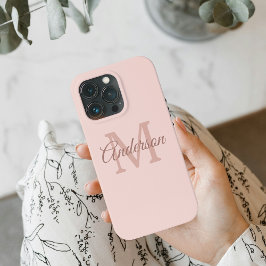 Personalisierte Pastel Pink iPhone Case | Monogram