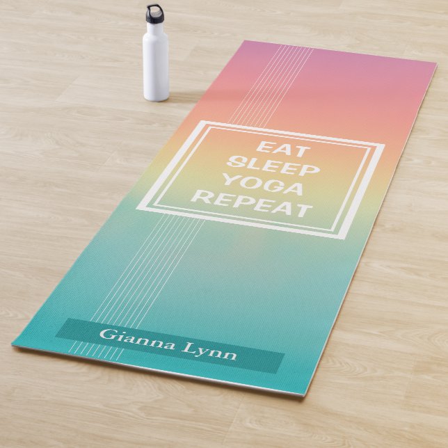 Personalisierte Pastel Rainbow Yogamatte (Beispiel)