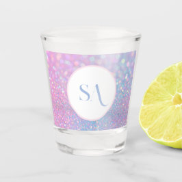 Personalisierte Pastel Rosa Glitzer Shotglas Schnapsglas