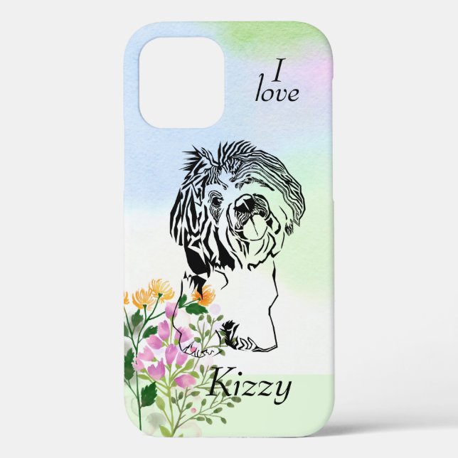 Personalisierte Pastel Shih Tzu Apple iPhone Case (Rückseite)