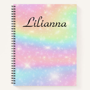 Personalisierte Pastelgalaxie Notizbuch