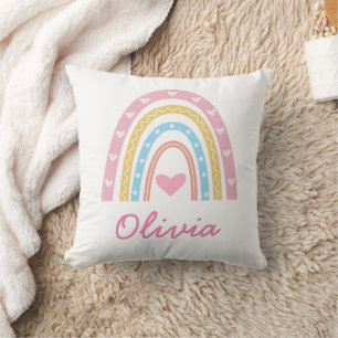 Personalisierte Pastell-Boho-Regenbogen-Name-Nurse Kissen