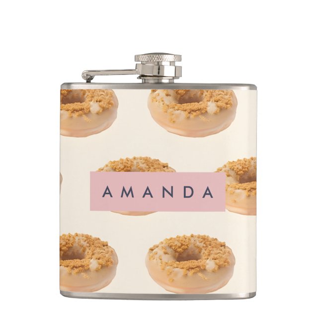 Personalisierte Pastell Donut Sprinkle Muster Flachmann (Vorderseite)