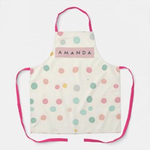 Personalisierte Pastell-Macaron-Polka-Punkte Schürze