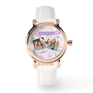 Personalisierte Pastell-Muschel Strand Individuell Armbanduhr