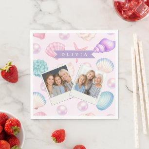 Personalisierte Pastell-Muschel Strand Individuell Serviette