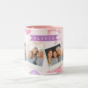 Personalisierte Pastell-Muschel Strand Individuell Zweifarbige Tasse