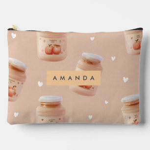 Personalisierte Pastell Peach Jam Muster Zubehörtasche