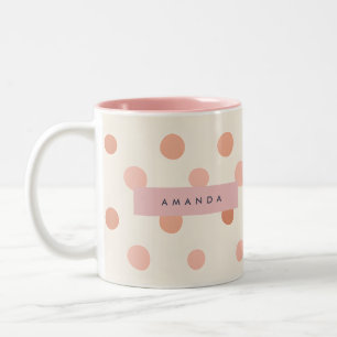 Personalisierte Pastell-Pfirsich- und Rosafarbenen Zweifarbige Tasse