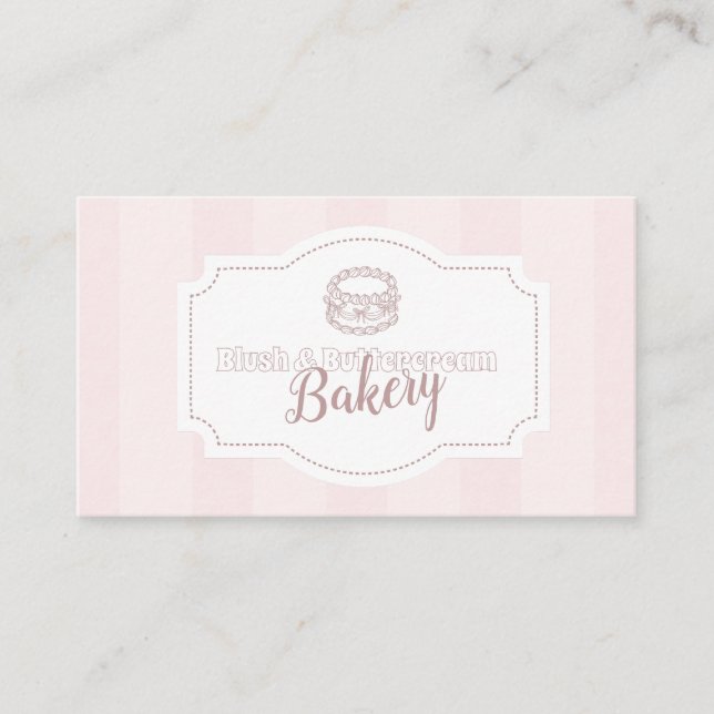 Personalisierte Pastell Pink Cake Bäckerei Visitenkarte (Vorderseite)