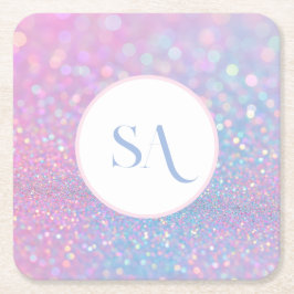 Personalisierte Pastell Pink Glitzer Untersetzer P