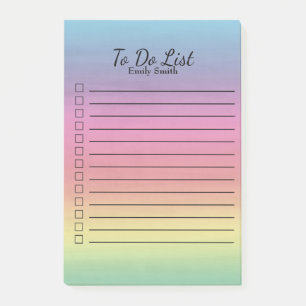 Personalisierte Pastell-Regenbogen-linierte To-Do- Post-it Klebezettel