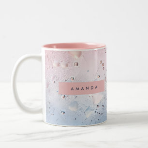 Personalisierte Pastell-Regentropfen & Ombre-Wasse Zweifarbige Tasse