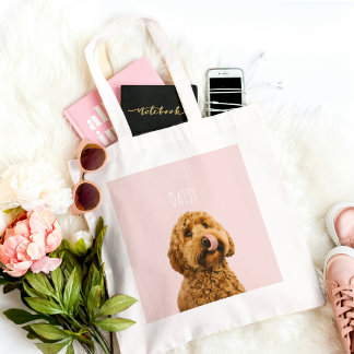 Personalisierte Pastell Rosa Telefonzelle mit Hund Tragetasche