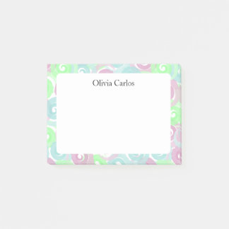 Personalisierte Pastell-Swirls Post-it Klebezettel