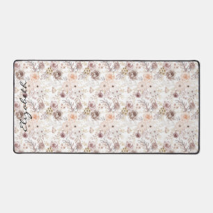 Personalisierte Pastell Wasserfarbe Farbige Rose Schreibtischunterlage