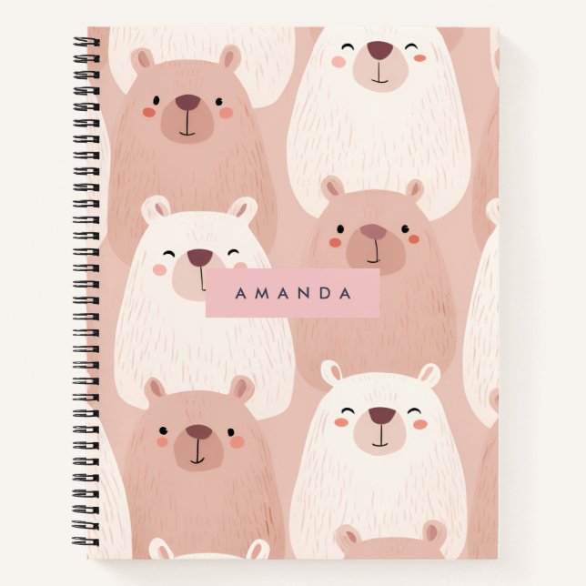 Personalisierte Pastelle Adorable Capybara Notizbuch (Vorderseite)